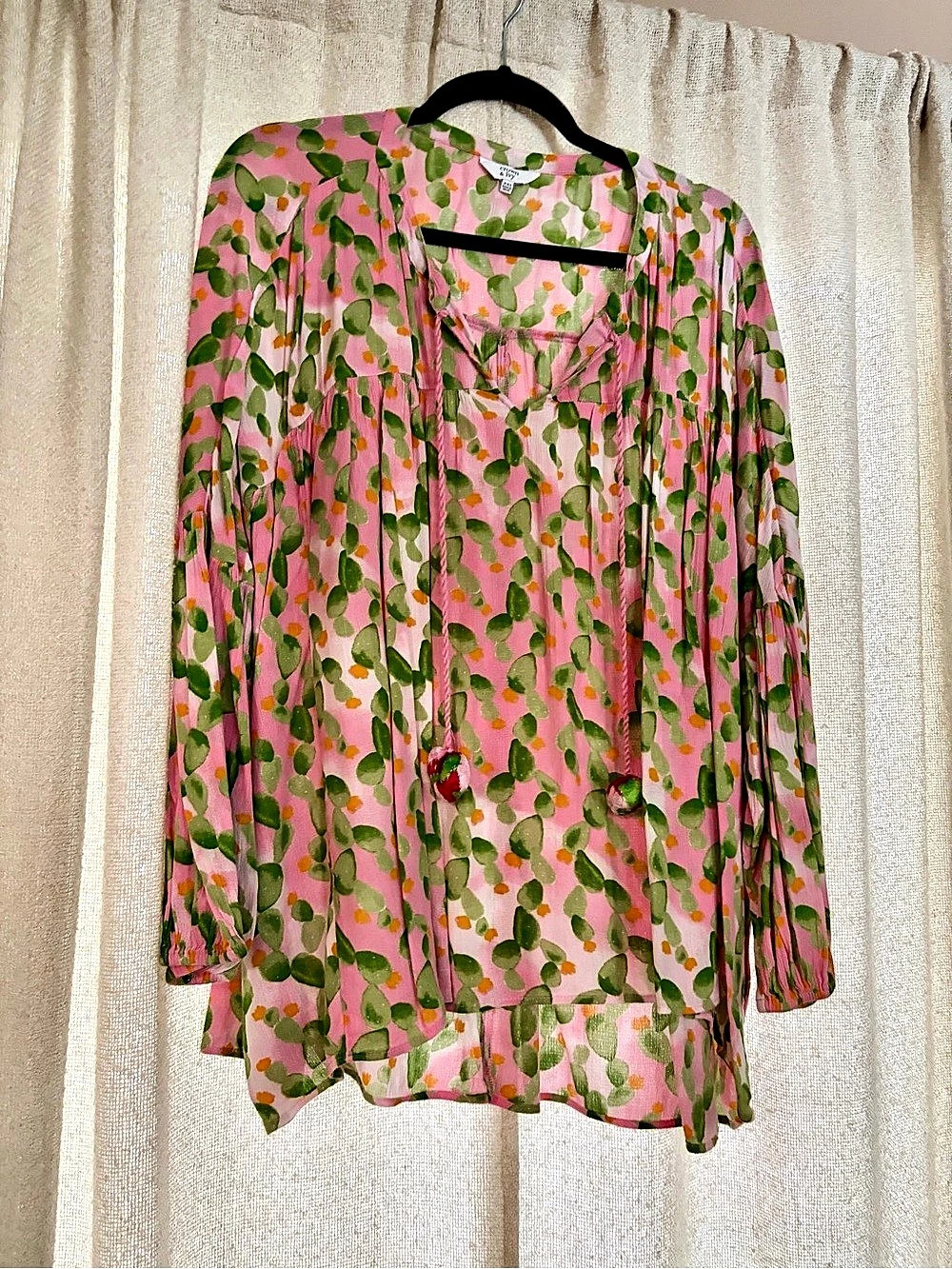 Crown & Ivy Floral Blouse in Pink & Green Size XXL Like New
